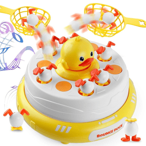 NETNEW Bounce and Catch Duck Board Game Musical Pop-Up Duck with Lights, Preschool Educational 1-Pack