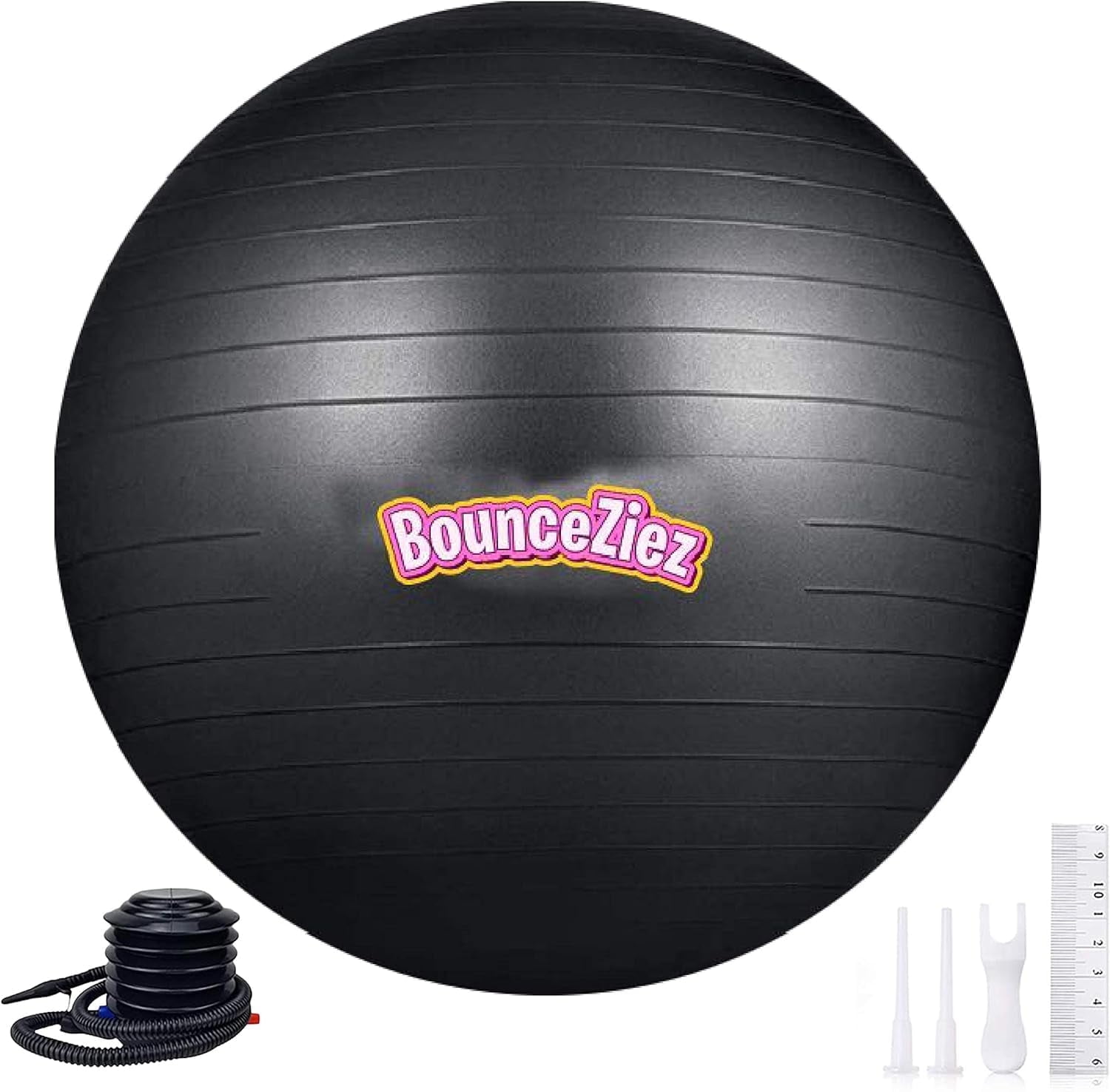 Bounceziez 55CM Extra Thick Anti-Burst Exercise Ball with Pump – Stability Yoga Ball for Birthing, Core Workouts & Physical Therapy