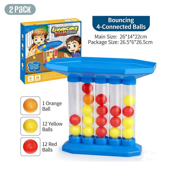 Bouncing Jump Balls, 2-Pack Portable Party Game for Family Travel and Holiday Fun, Training Eye and Hand Coordination Toys