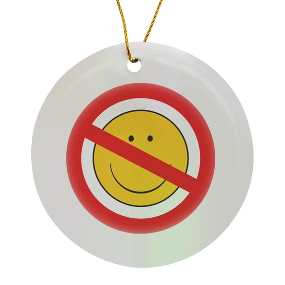 3drose, Bouncing Spring Smiling Face, Circle Porcelain Ornament