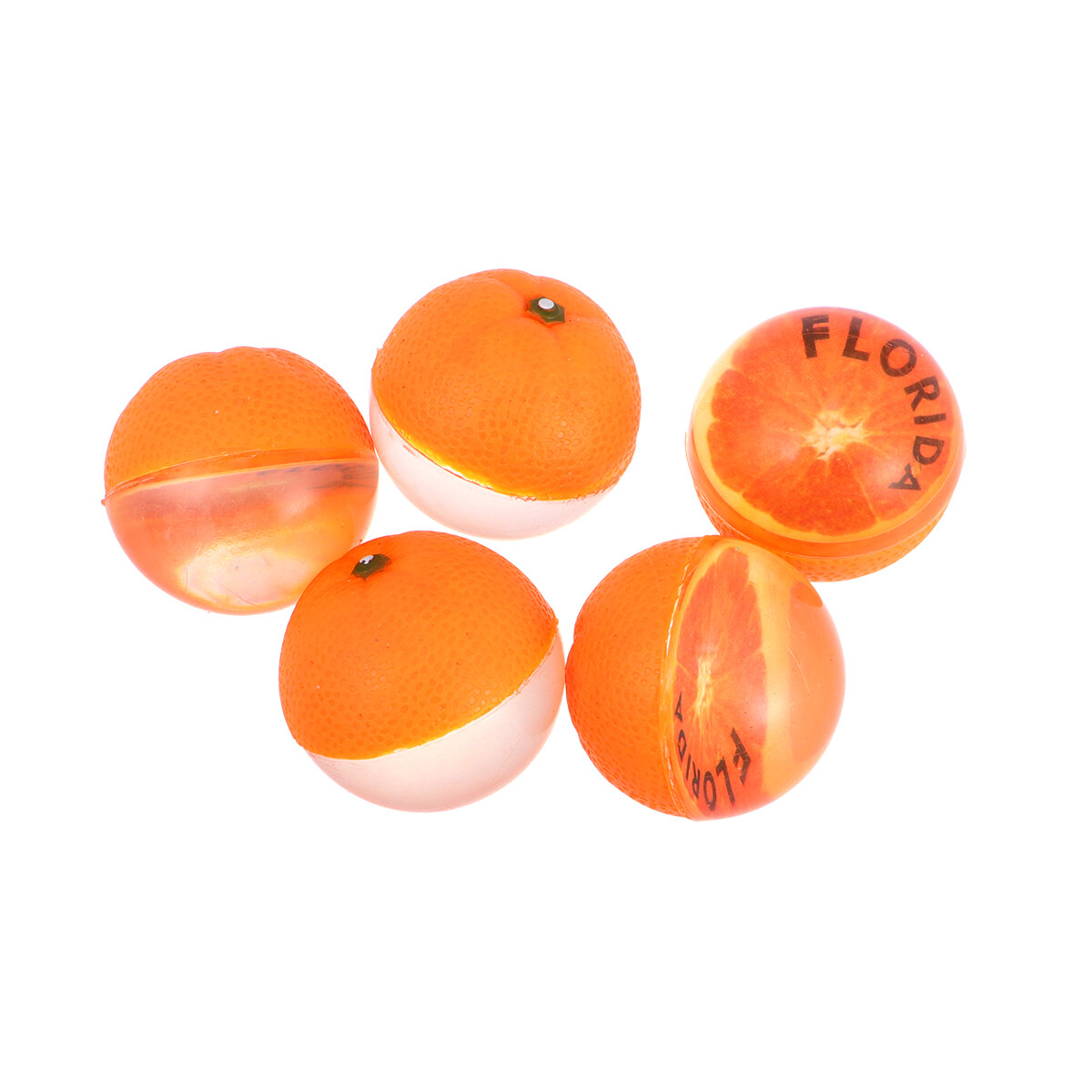 Bouncy Ball, 5Pcs Orange Shaped Space Hopper Bouncy Ball Rubber Jumping