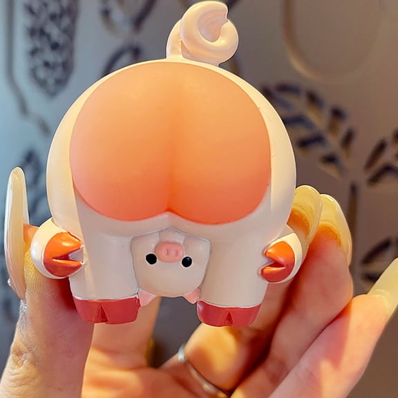 Bouncy Butt Car Ornament, Cute Cartoon Butt Doll Ornament, Mini Soft Butt Cute Cat Pig Auto Interior Ornament, Decompression Can Pinch Bouncy Car Decoration Home Decoration