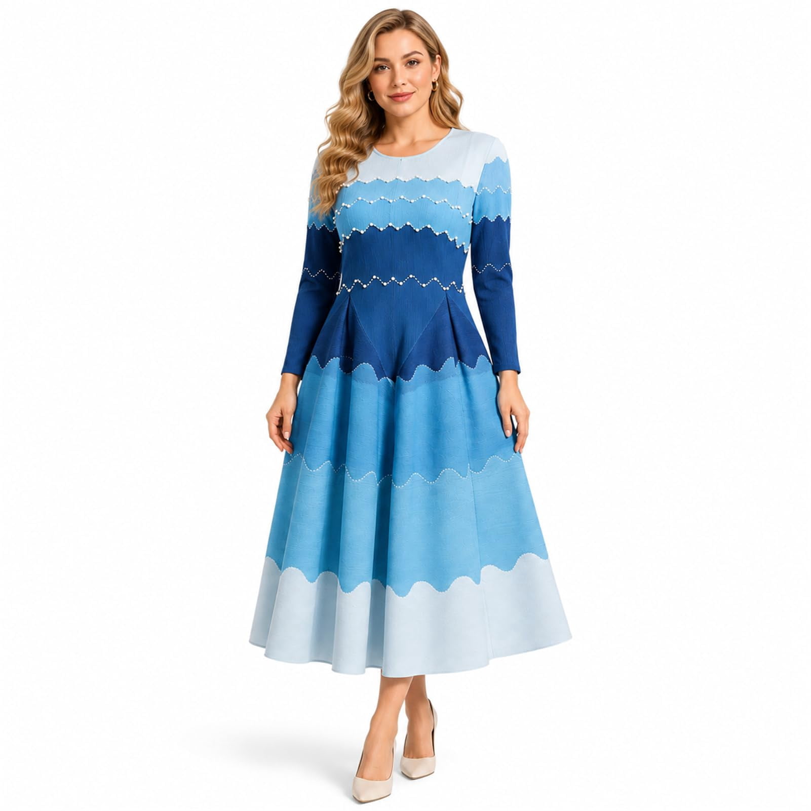 casual conservative dress ponuili Bouncy Dresses for Women, Bounce Dresses for Women Church, Modest for Women Fashion, Relaxed Fit Dress for Party and Wear Long sleeve Color:19 Blue Dark Green Black Evening Dresses 2026 Printed design Skirt Length