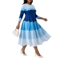 thumbnail image 1 of Bouncy Dresses for Women Church Elegance Pearl Midi Dress, 3/4 Sleeve Flowy A-Line, High Stretch One Size, 1 of 5