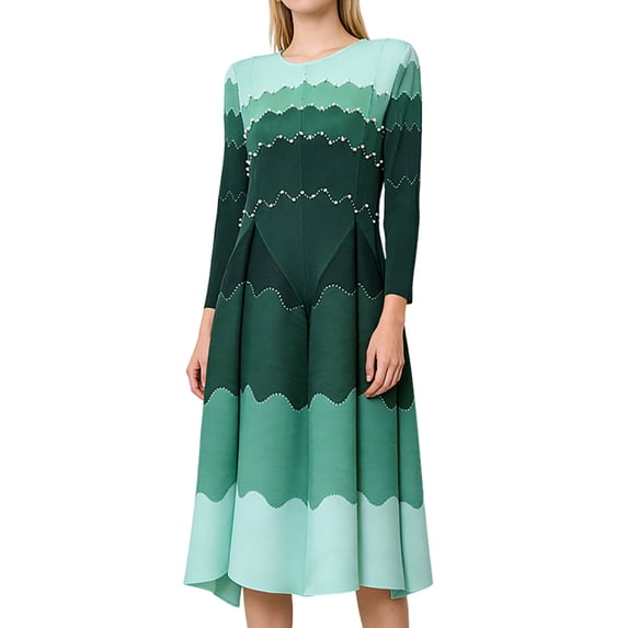 Bouncy Dresses for Women Church Elegance Pearl Midi Dress, One Size