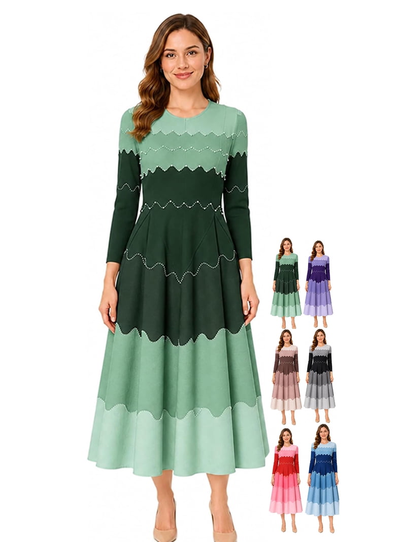 church dresses for first ladies Emboadlie Bouncy Women Church, Elegance in Pearls Midi Bounce Dress, for Party, Fashion Outfit, Women's, Size: One size homecoming dressed