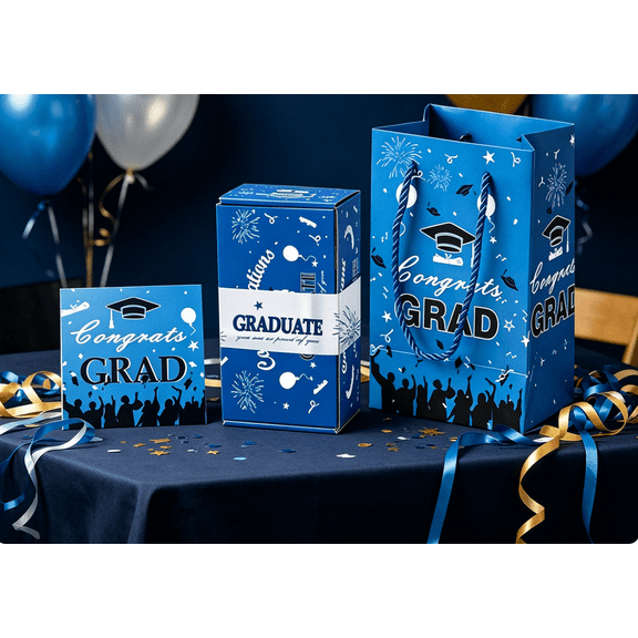 Bouncy Envelope Graduation Gift Box, 2026 Graduation Surprise Pop Up Exploding Money Box with Multi Layer for Graduation Party Decor, Blue