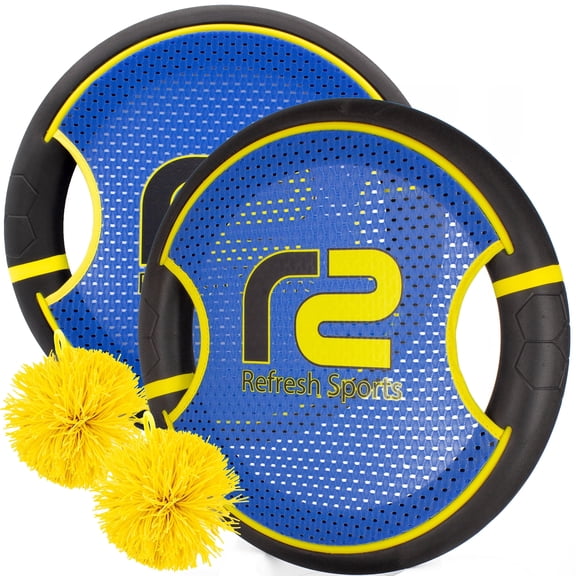 Bouncy Paddle & Stringy Ball Game - Black & Yellow - Refresh Sports
