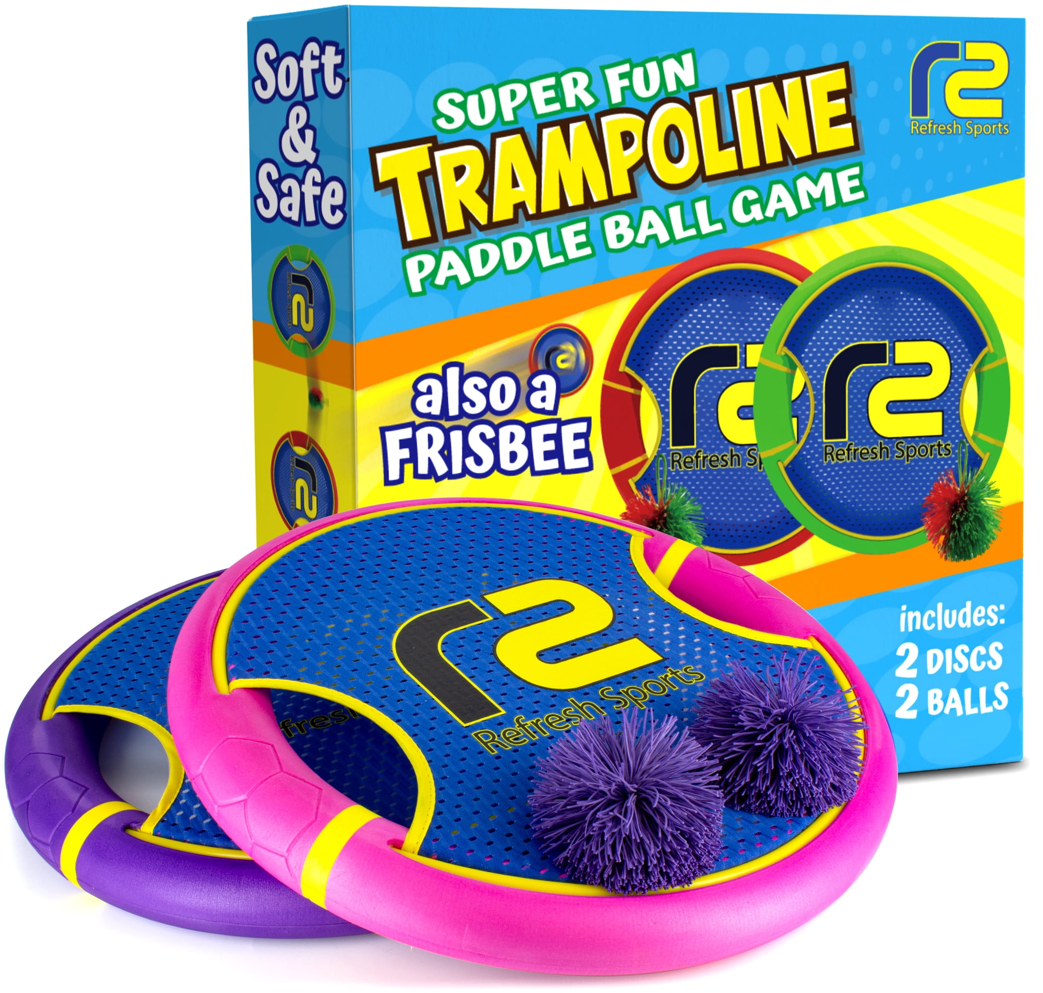 Bouncy Paddle & Stringy Ball Game - Pink & Purple - Refresh Sports