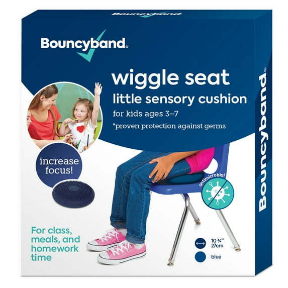 Bouncyband Antimicrobial Little Wiggle Seat Sensory Cushion, Blue 10.75 Inch