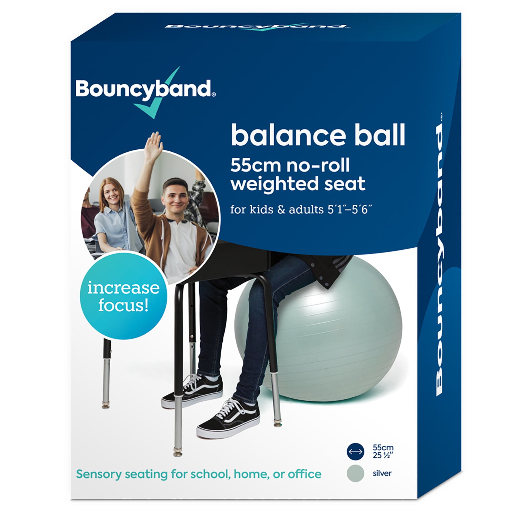 Bouncyband Balance Ball, 55cm, Silver