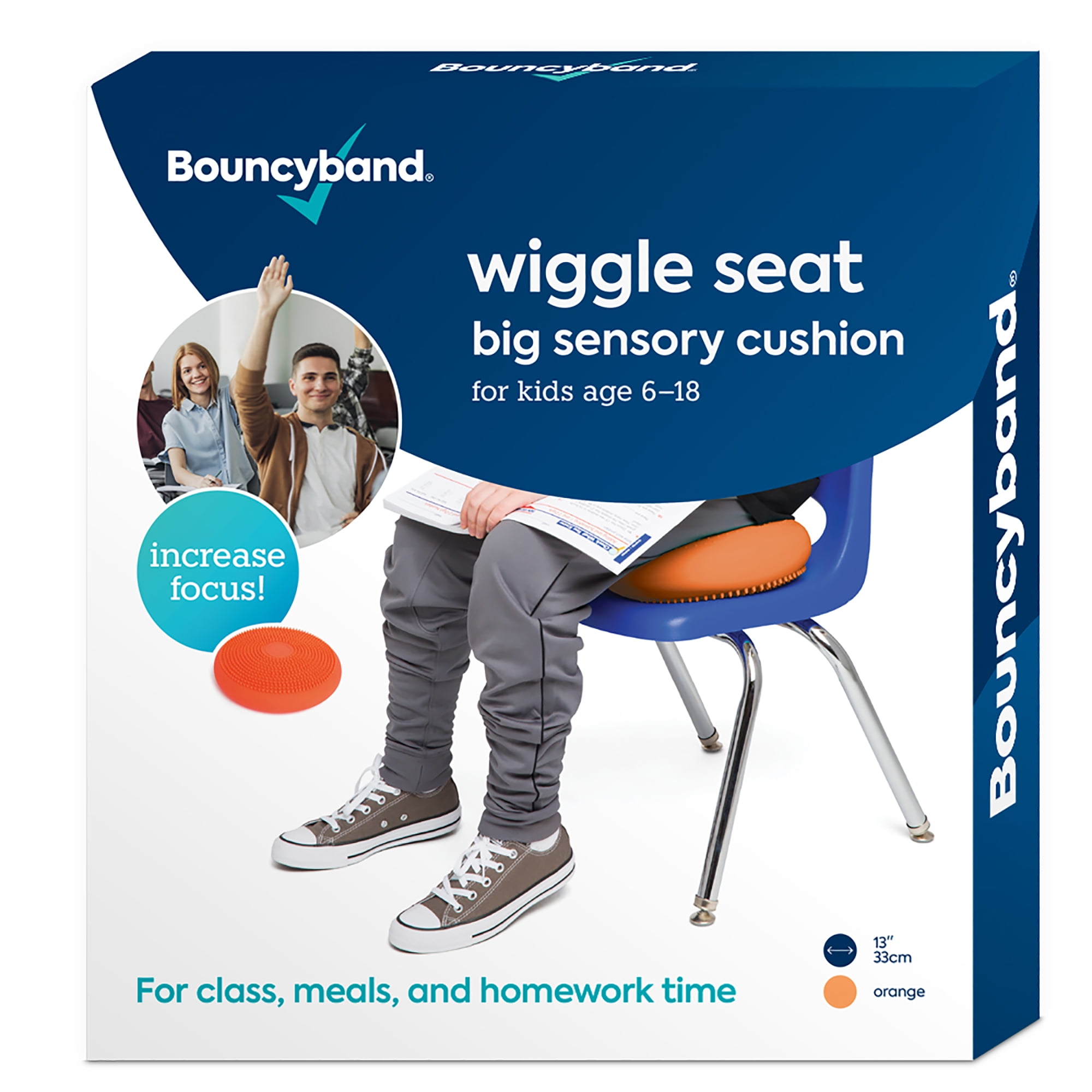 Bouncyband Big Wiggle Seat Sensory Cushion, Orange