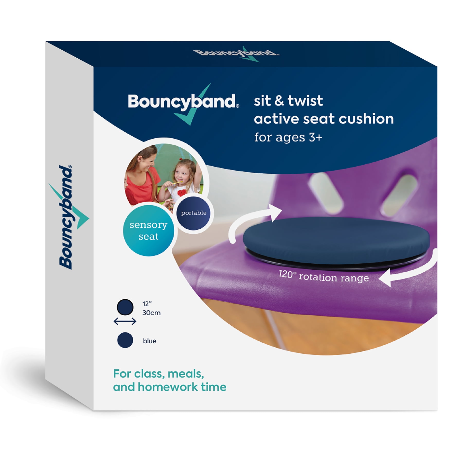 Blue Vinyl Sit & Twist Active Seat Cushion for Kids