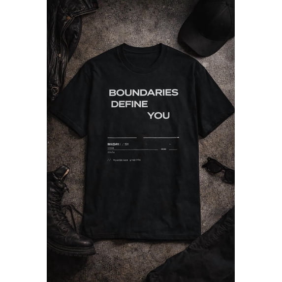 Boundaries Define You Graphic T-Shirt, Motivational Quote Tee, Oversized Heavyweight Cotton Shirt, Unisex Casual Graphic Tee Gift