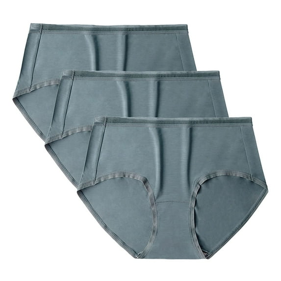 No Boundaries Underwear Women Plus Womens Underwear, Solid Color Women's Underwear Cotton Grade Comfortable Mid Waist Breathable Bottom Pants Waistband