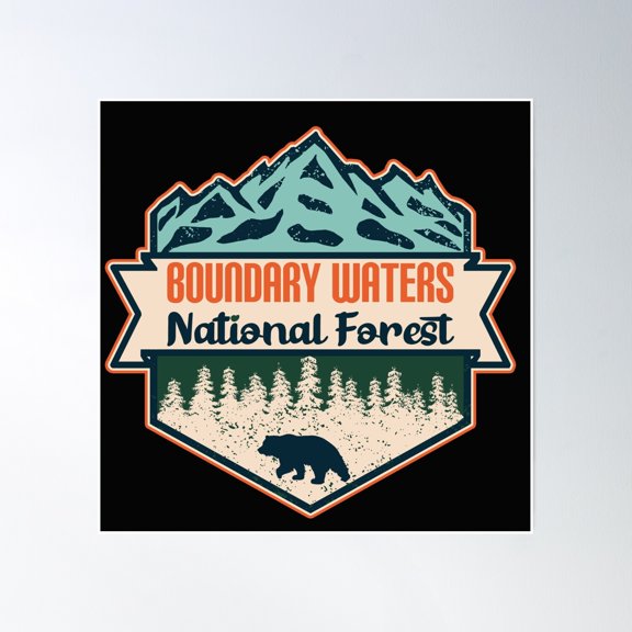 Boundary Waters National Forest Poster Wall Art, Modern Wall Decor, 24x24 UNFRAMED