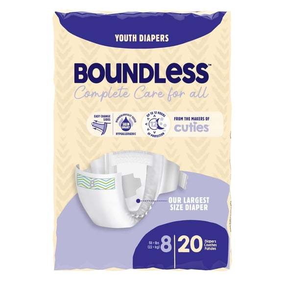 Boundless Youth Incontinence Brief 8 Heavy Absorbency CR8001, 20 Ct