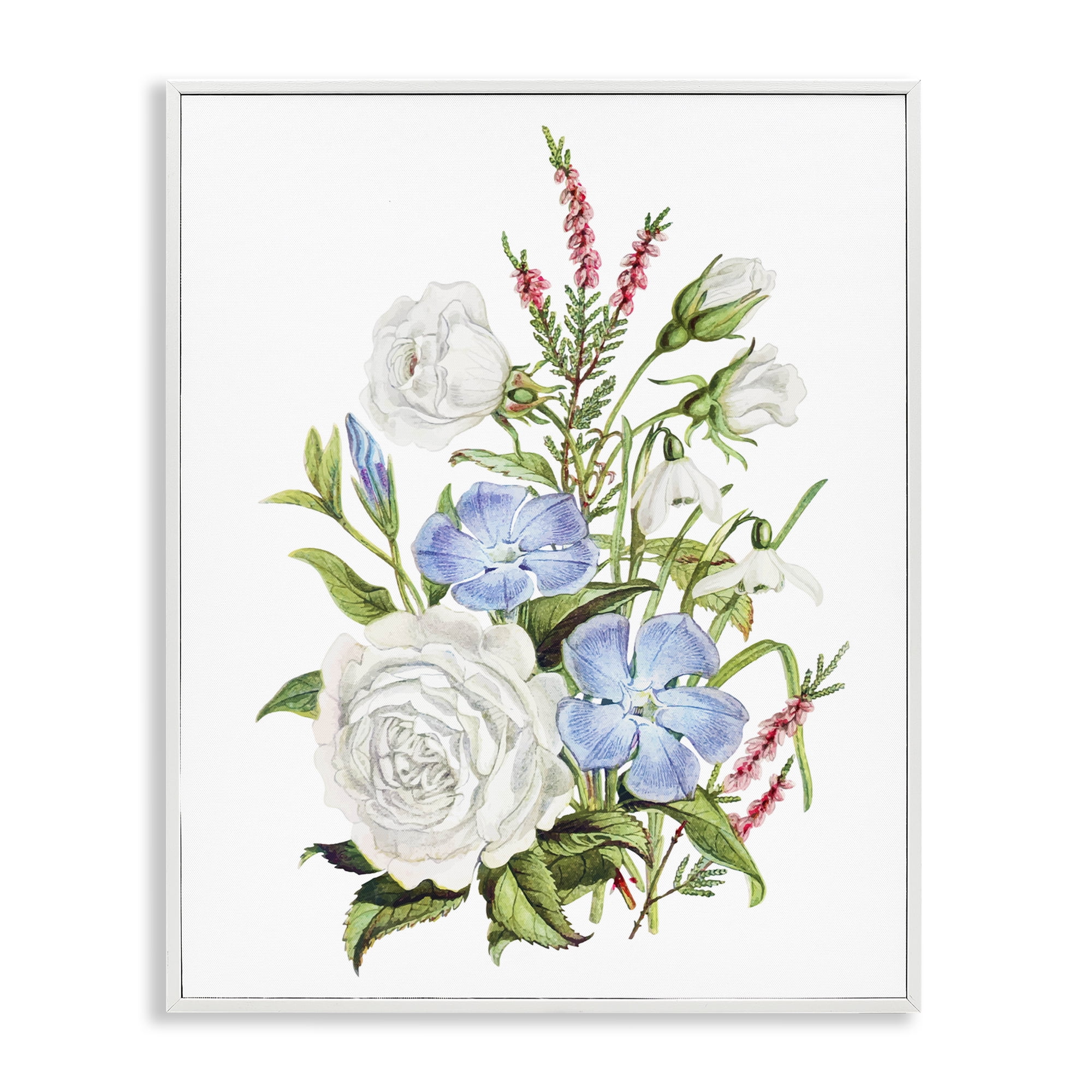 Bountiful Floral Bouquet White Framed Giclee Art, design by Lettered and Lined