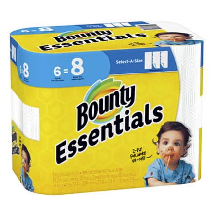 Bounty 74651 Essentials Select-A-Size Paper Towels, White, Each