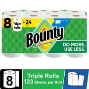 Bounty Paper Towels Select-A-Size White, 8 Triple Rolls, 123 Sheets Per Roll