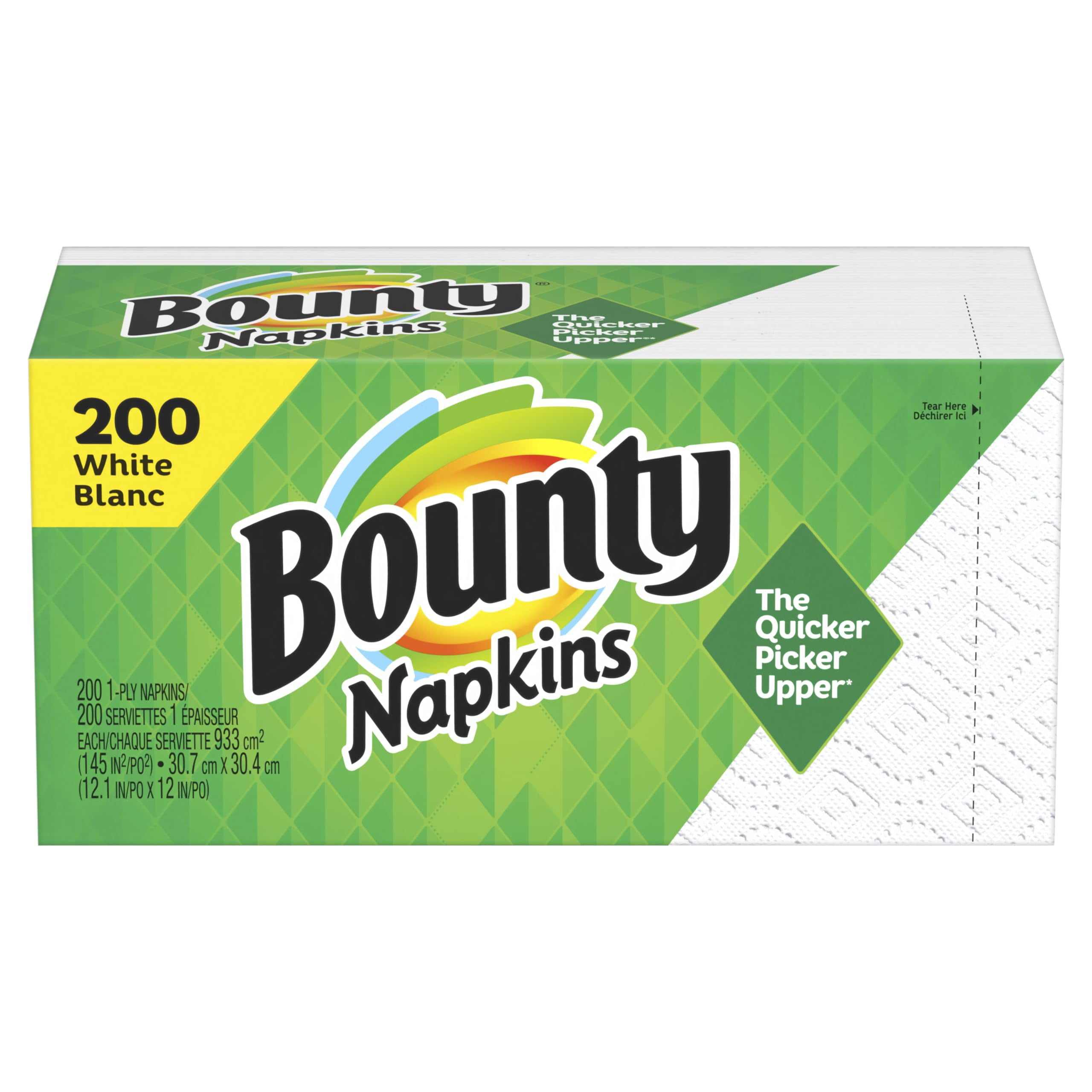 Bounty Quilted Napkins 1-Ply 12 1/10 x 12 White 200/Pack (96595PK) SHO4