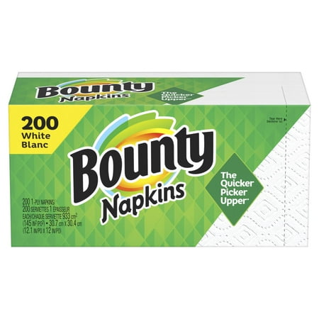 Bounty Quilted Napkins 1-Ply 12 1/10 x 12 White 200/Pack (96595PK) SHO4
