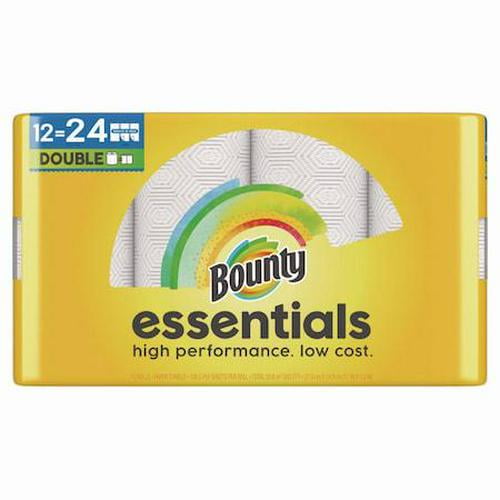 Bounty Essentials Select-A-Size Kitchen Roll Paper Towels, 2-Ply, 108 Sheets/Roll, 12 Rolls/Carton