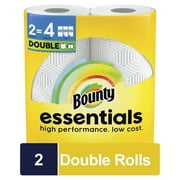 Bounty Essentials Select-A-Size Paper Towels, Double Rolls, White, 108 Sheets Per Roll, 2 Count