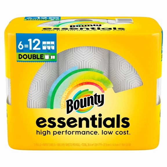 Bounty Essentials Select-A-Size White Paper Towels 6 Double Rolls