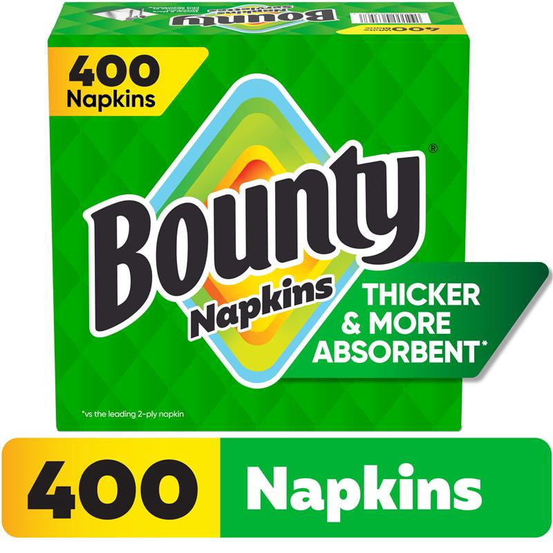 Bounty Everyday Disposable Paper Napkins, White, 400 Count Napkins