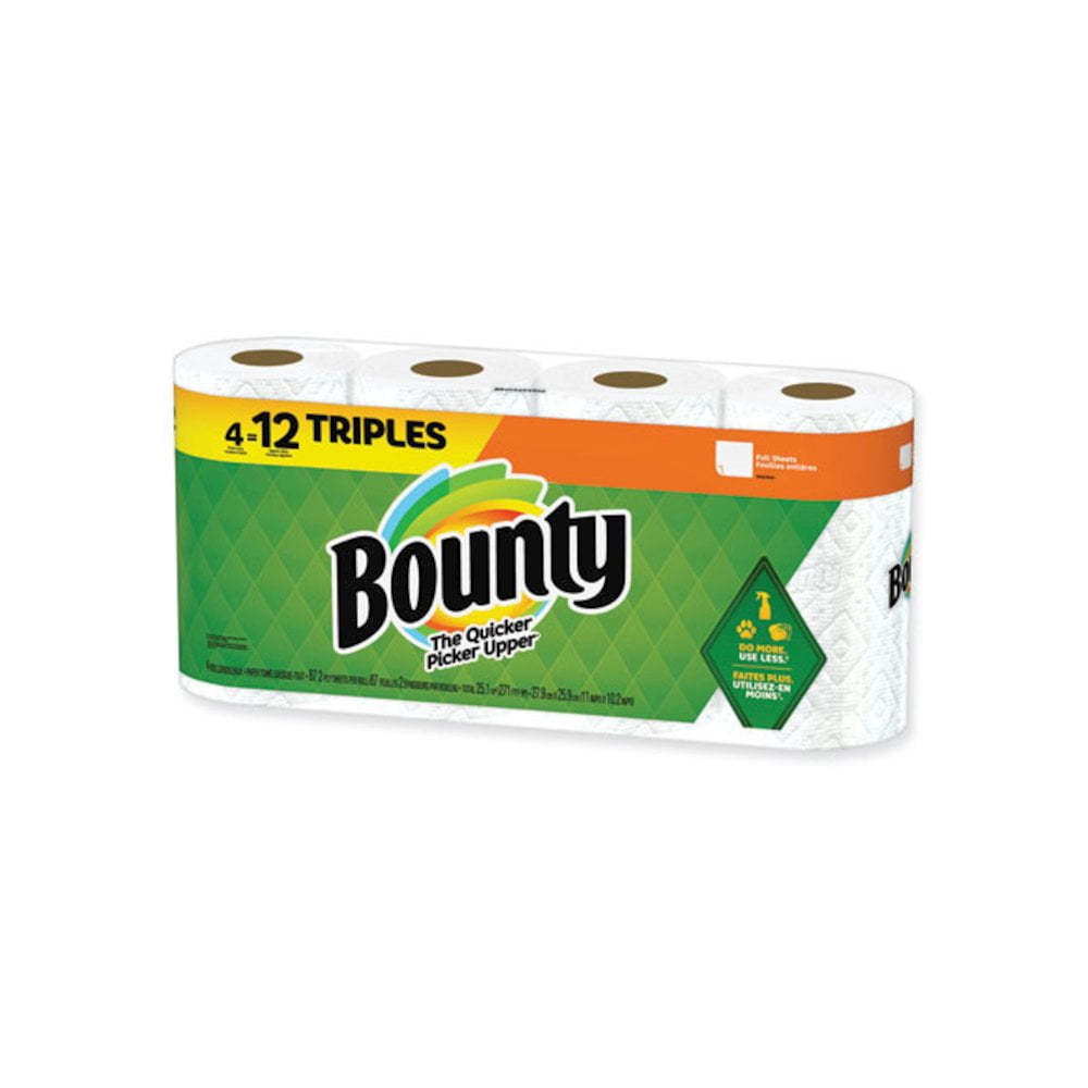 Bounty Full Sheet Paper Towels, White, 4 Triple Rolls - Walmart.com