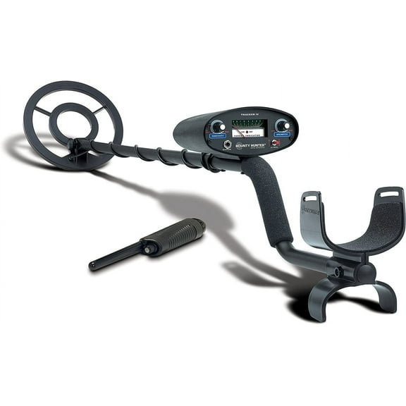 Bounty Hunter Tracker IV Metal Detector for Adults & Kids  Waterproof 8" Coil, 3 Modes, High Accuracy, Motion Detection, with Pinpointer
