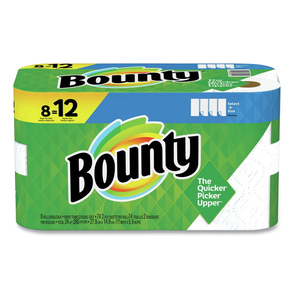 Bounty® Kitchen Paper Towels, 2-Ply, 74 Sheet, 8 Rolls (PGC65544) 