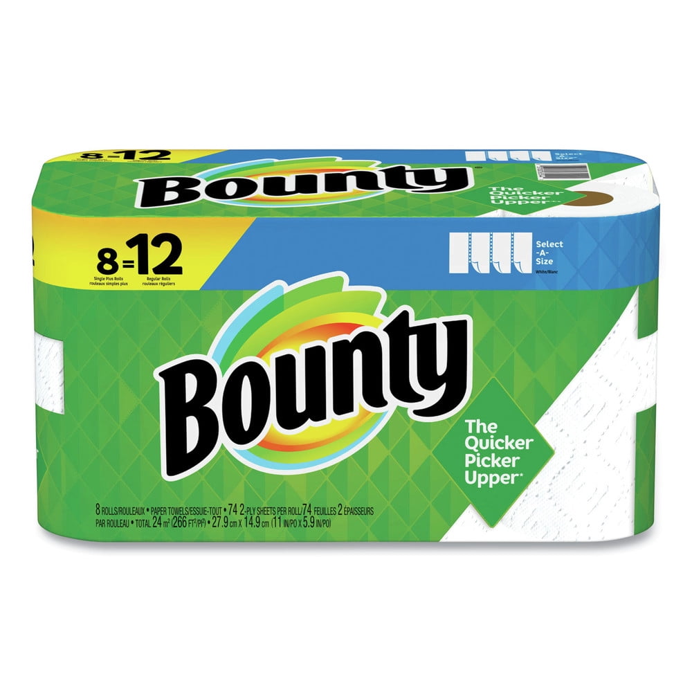 Bounty® Kitchen Paper Towels, 2Ply, 74 Sheet, 8 Rolls (PGC65544