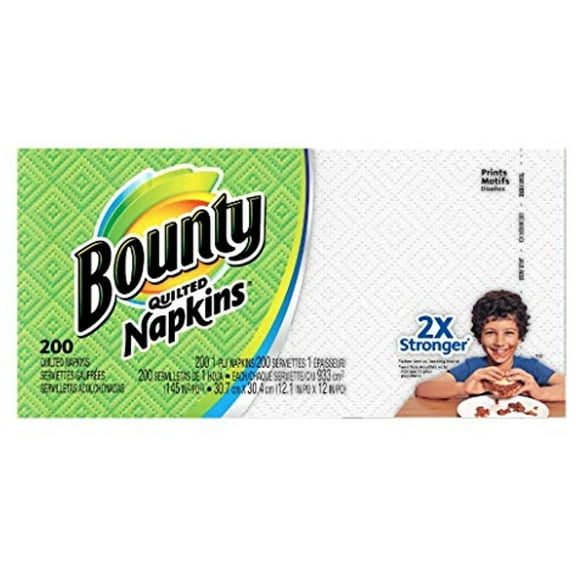 Bounty Paper Napkins, White, 200 Count