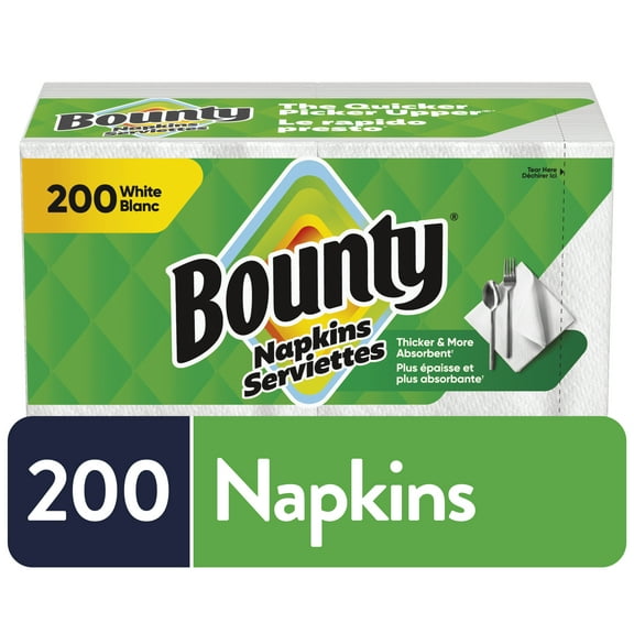 Bounty Paper Napkins, White, 200 Count