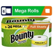 Bounty Paper Towels Full Sheet, 6 Mega Rolls