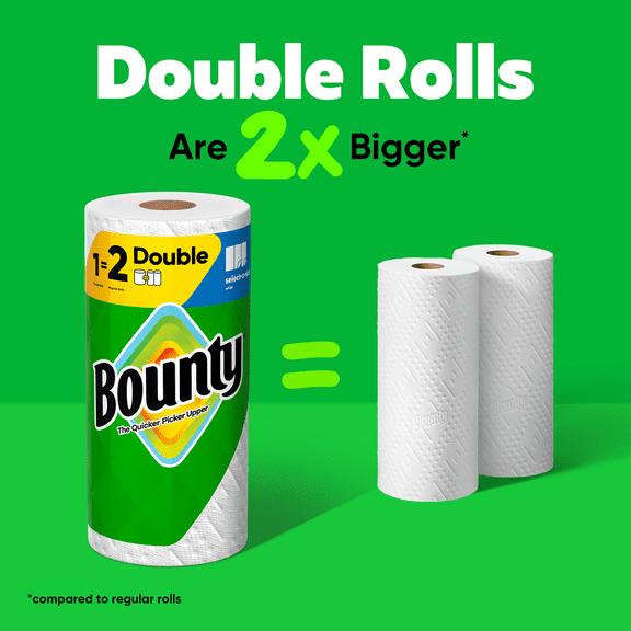 Bounty Paper Towels Select-A-Size White, 12 Double Rolls, 82 Sheets Per Roll