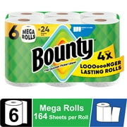 Bounty Paper Towels Select-A-Size White, 6 Mega Rolls, 164 Sheets Per Roll