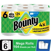 Bounty Paper Towels Select-A-Size White, 6 Mega Rolls, 164 Sheets Per Roll