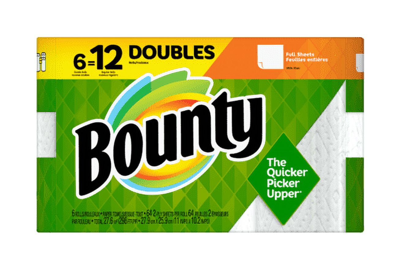 Bounty Select-A-Size Paper Towels, White, Big Rolls, 6 Count of 74 Sheets  Per Roll, 6 Count (Pack of 1)