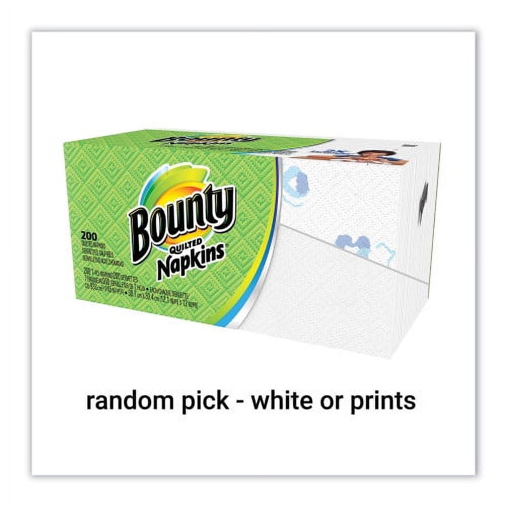 Bounty Quilted Napkins, 1Ply, 12 1/10 x 12, Assorted Print or White