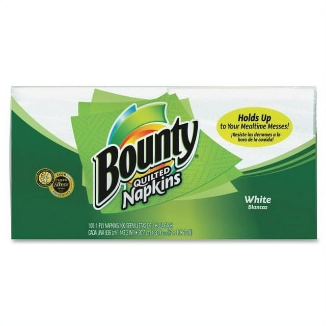Bounty Everyday Single Ply Quilted Napkins 12 10 X 12 White