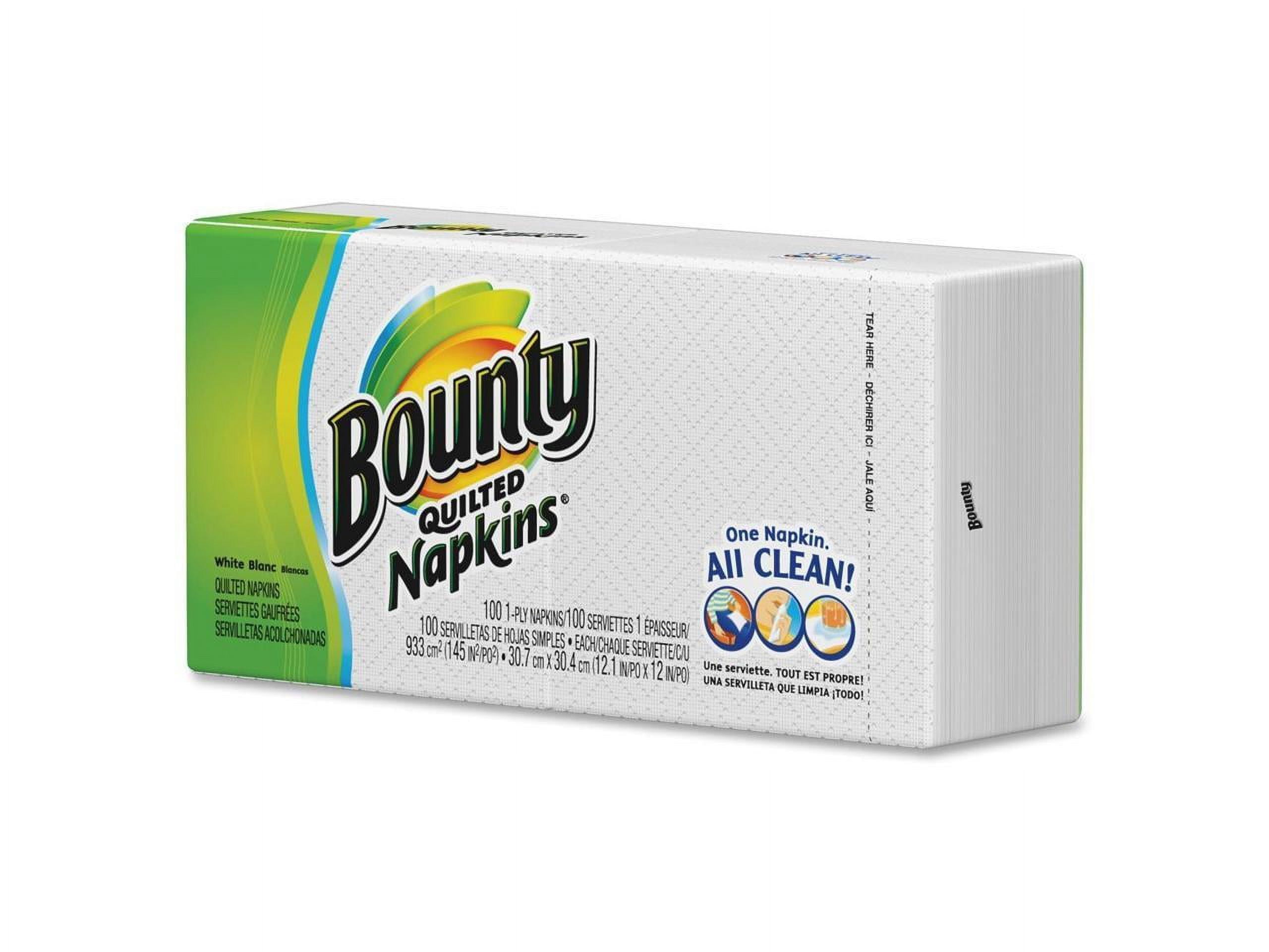 Bounty Paper Napkins, Quilted, 1-Ply, White, 100 Count Package ...
