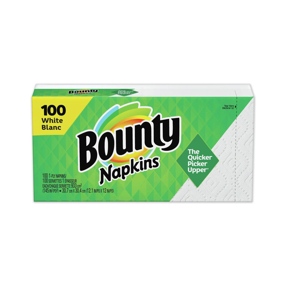 Bounty Quilted Napkins, 1-Ply, White, 100 Count