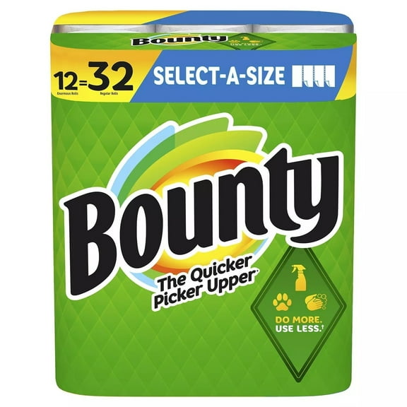 Bounty Select-A-Size 2-Ply Paper Towels, 120 Sheets/Roll (12 Rolls)