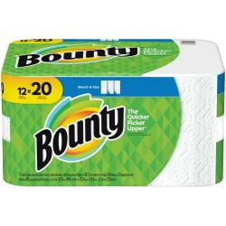 Bounty Select-A-Size 2-Ply Paper Towels, 11" x 5-15/16", White, Pack Of 12 Mega Rolls