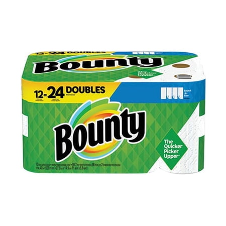 Bounty Select-A-Size Paper Towels, White, 12 Double Rolls
