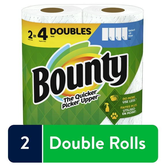 Bounty Select-A-Size Paper Towels, White, 2 Double Rolls