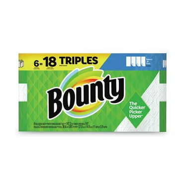 Bounty Select-A-Size Paper Towels, White, 6 Triple Rolls